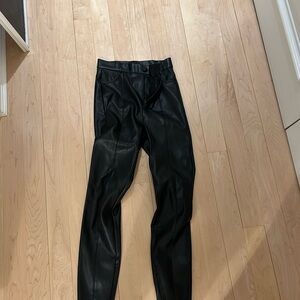 Chic Black Vegan Leather Trousers